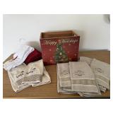 Happy Holidays crate, Christmas hand towels