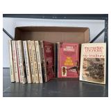 Box of paperback books