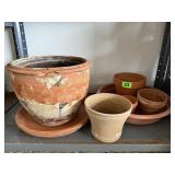 Clay flower pots