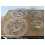 Westmoreland Glass Della Robbia platters, pedestal