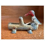 Woodpecker toothpick dispenser