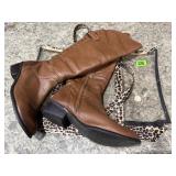 Clear tote bag, fashion boots