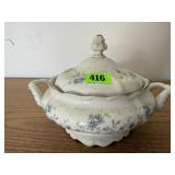 Johann Haviland blue garland china chafing dish