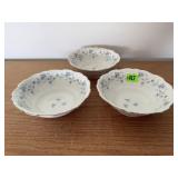 Johann Haviland blue garland china bowls (3)