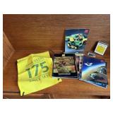 John Deere drawstring bag, magazines, 8 track