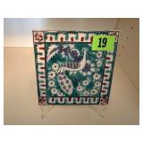Hand painted Ikarus Pottery tile