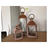 Metal lanterns, 3 piece set
