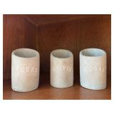Pottery utensil crocks (3)