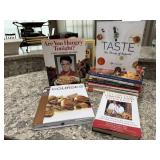 Assorted hard cover cookbooks