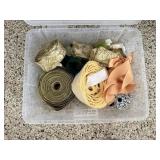 Storage tote of ribbon