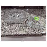 Glass square bowls (2)