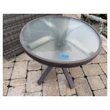 Glass top patio side table