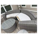 Patio sofa, 4 piece set with cushions