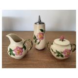 Franciscan cream & sugar, pepper grinder