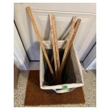 Hamper, yard sticks