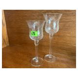 Glass candleholders (2)