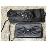 Black bow wallet, clutch