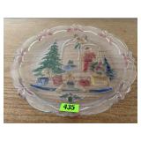 Glass holiday plate