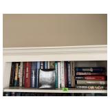 Shelf of hardback books