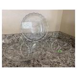 Cut glass round serving platters (2), holiday
