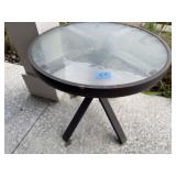 Glass top side table