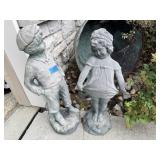 Lightweight boy & girl garden statues (2)