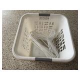 Laundry basket, clothes hangers