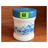 Nautical milk glass jar