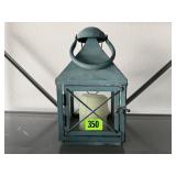 Teal metal lantern