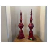 Tall decorative finials (2)