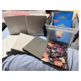 Tote of 3 ring binders, file folders