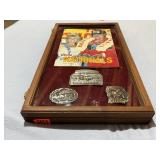Display case, Knoxville Nationals belt buckles,
