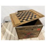 Anheuser Busch beer crate, checkerboard lid