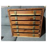 Cedar 6 drawer display storage box