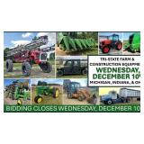 December 10th (Wednesday) - Tri-State Farm / Construction / Municipality EQUIPMENT Bi-Weekly Online 
