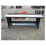 Metal Work bench 90" x 26" x 33"
