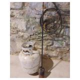 weed burner, partial tank of LP gas