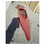 vintage kayak for display