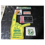 packer stickers, foam hand