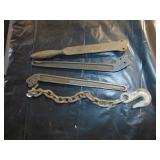 chain and old wrenches