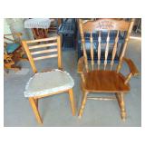 two wood chairs