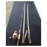 Bronson 63 reel, pole, ski poles