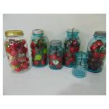 Ball jars, with decor