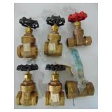 3/4 & 1/2 brass gate valves