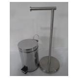 chrome TP holder and trash can
