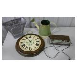 clock, planter, clock radio