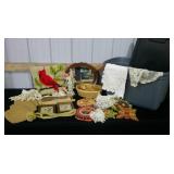 tote, mirror, hot pads, doilies,basket
