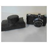 Falcon 50mm camera, leather case