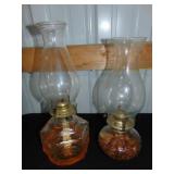 two oil lamps, with oil