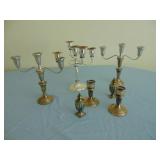 plated silver candleabras, holders